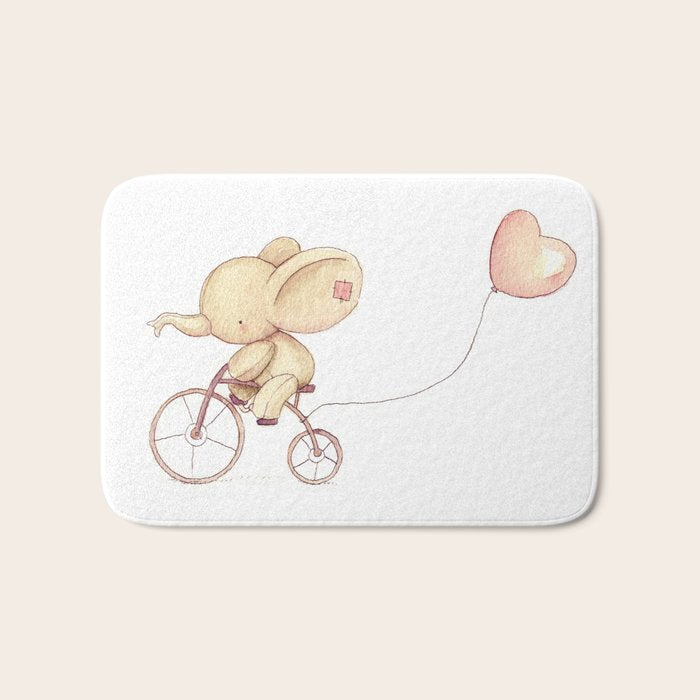 Elephant riding his bike Bath Mat Gallery Image 1