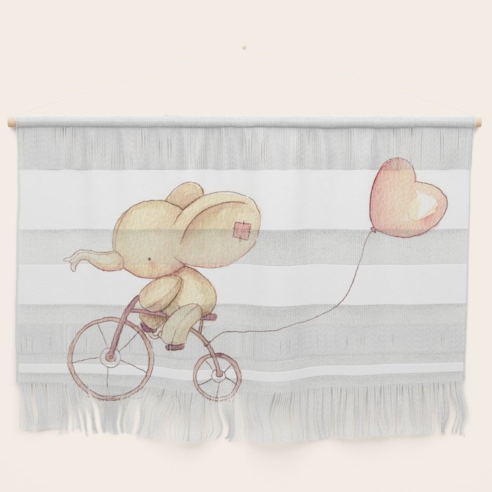 Elephant riding his bike Wall Hanging Gallery Image 1