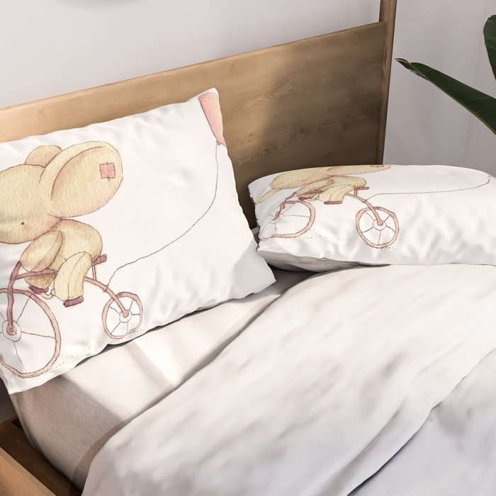 Elephant riding his bike Pillow Sham Gallery Image 2