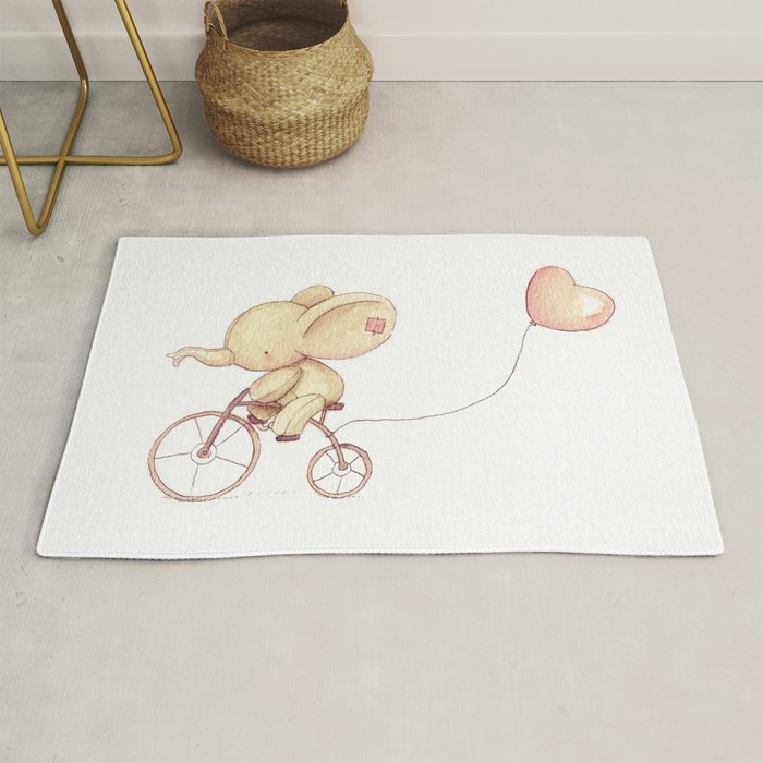 Elephant riding his bike Rug Gallery Image 1