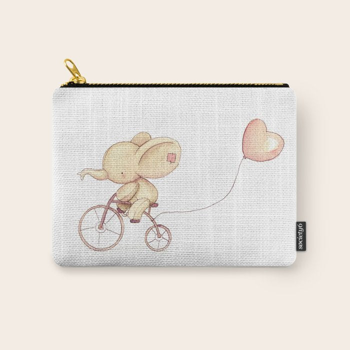 Elephant riding his bike Carry All Pouch Gallery Image 1