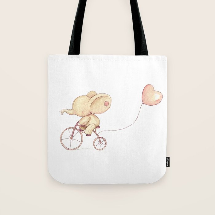 Elephant riding his bike Tote Bag Gallery Image 1