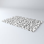 Black and white floral nature art doodle pattern Rug Gallery Image 3