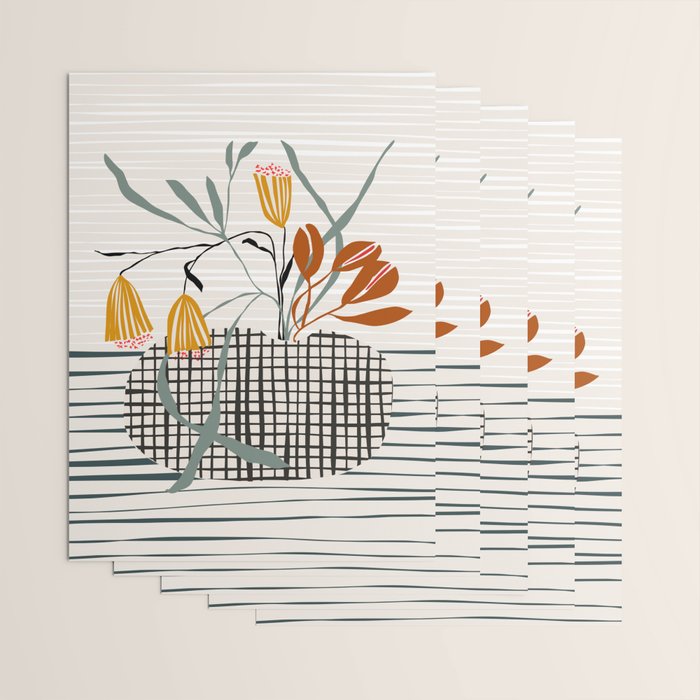 midcentury plant pot Wrapping Paper Gallery Image 3