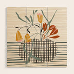 midcentury plant pot Wood Wall Art Gallery Image 1