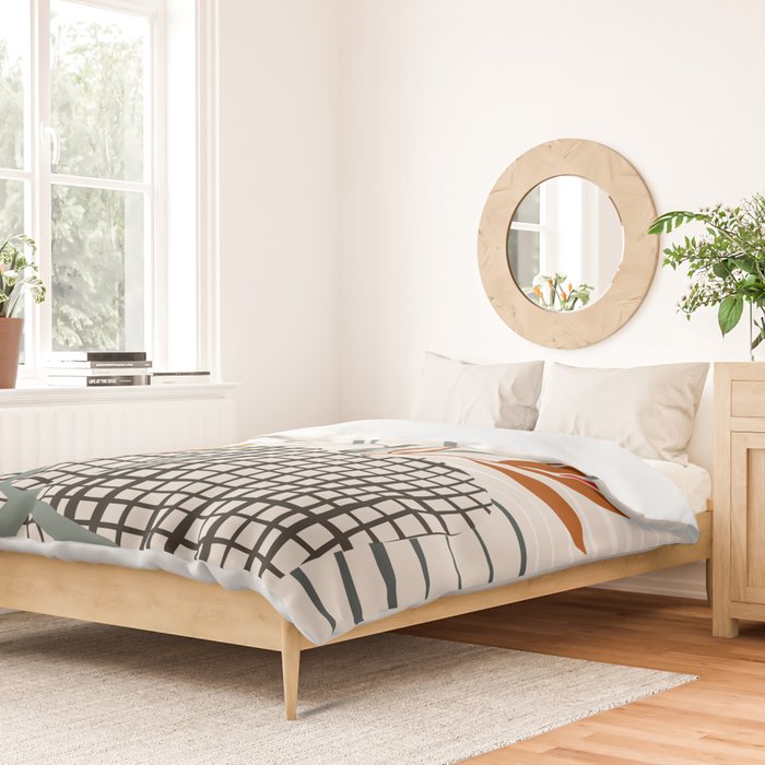 midcentury plant pot Duvet Cover Gallery Image 2