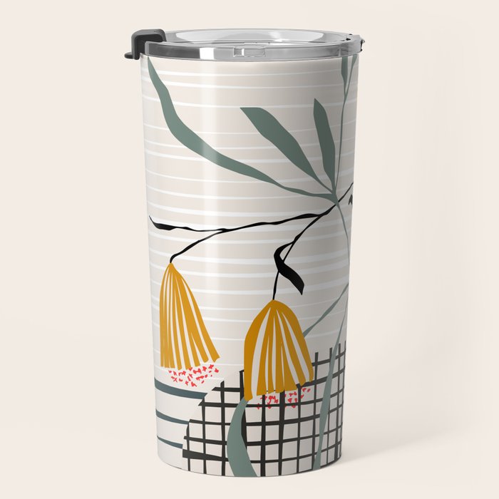 midcentury plant pot Travel Mug Gallery Image 3