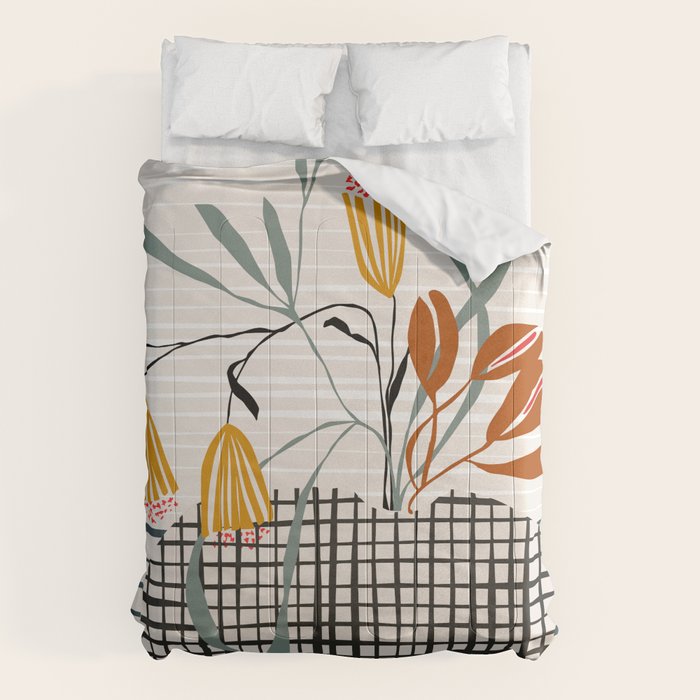 midcentury plant pot Comforter Gallery Image 6