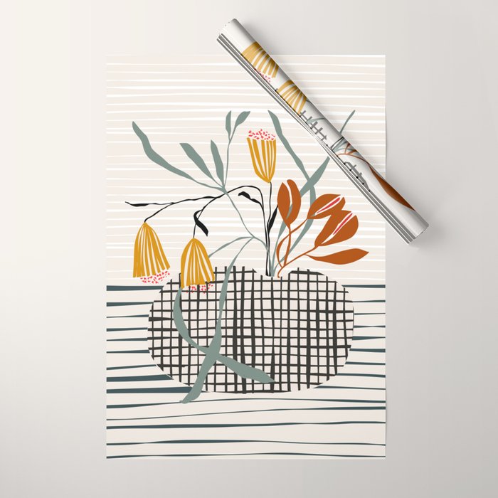 midcentury plant pot Wrapping Paper Gallery Image 1