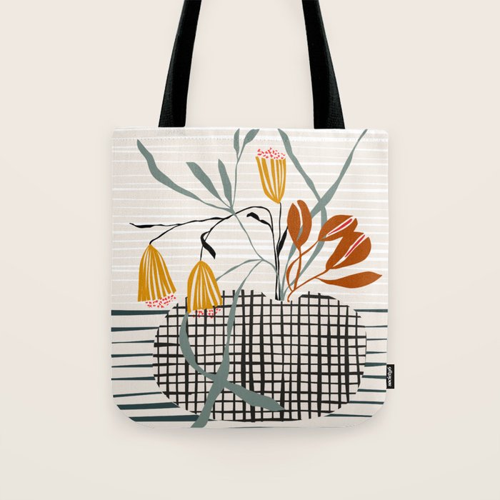 midcentury plant pot Tote Bag Gallery Image 1