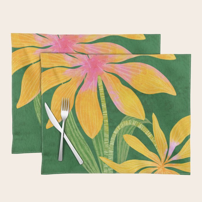 Leopard Flowers Still Life Placemat