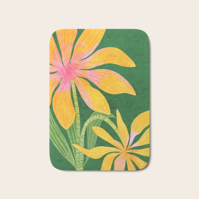 Leopard Flowers Still Life Bath Mat Gallery Image 1