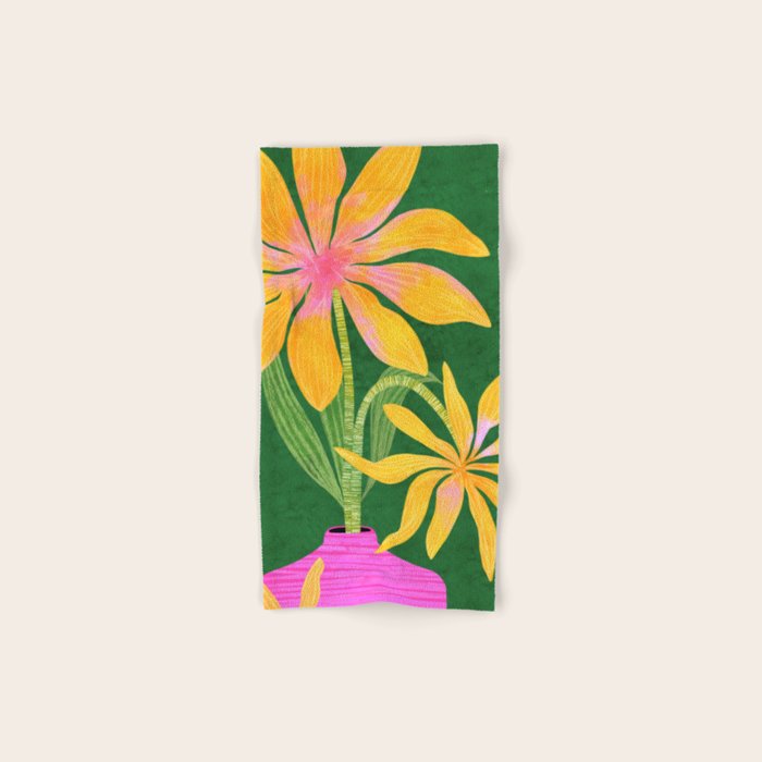 Leopard Flowers Still Life Bath Towel Gallery Image 1