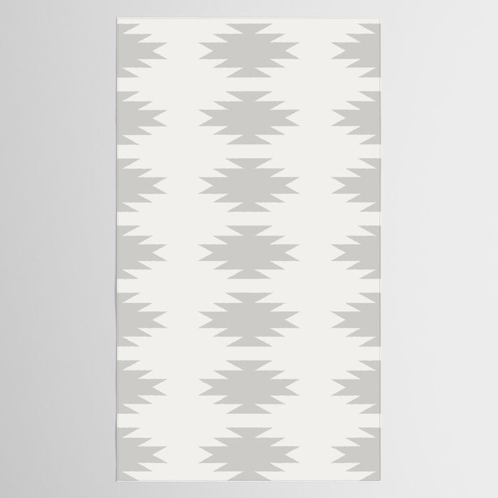 Geometric Southwestern Minimalism - White and Grey Tablecloth Gallery Image 2
