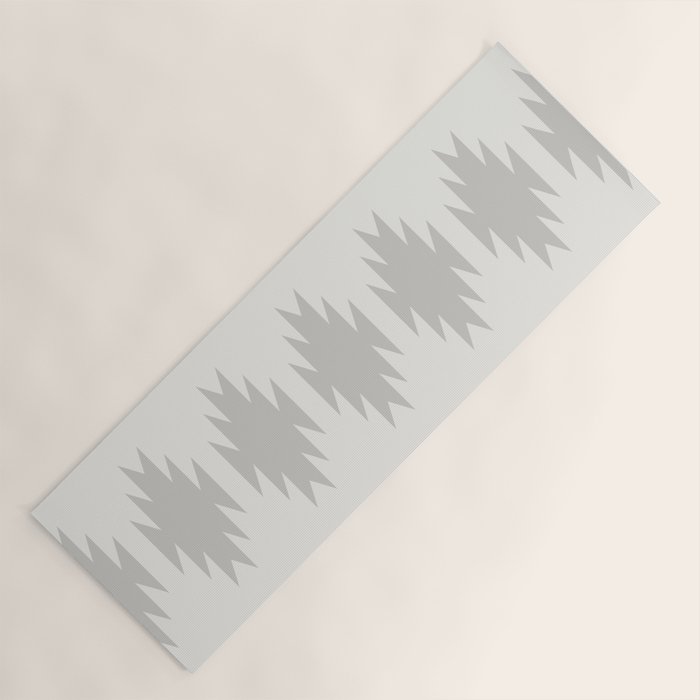 Geometric Southwestern Minimalism - White and Grey Yoga Mat Gallery Image 1