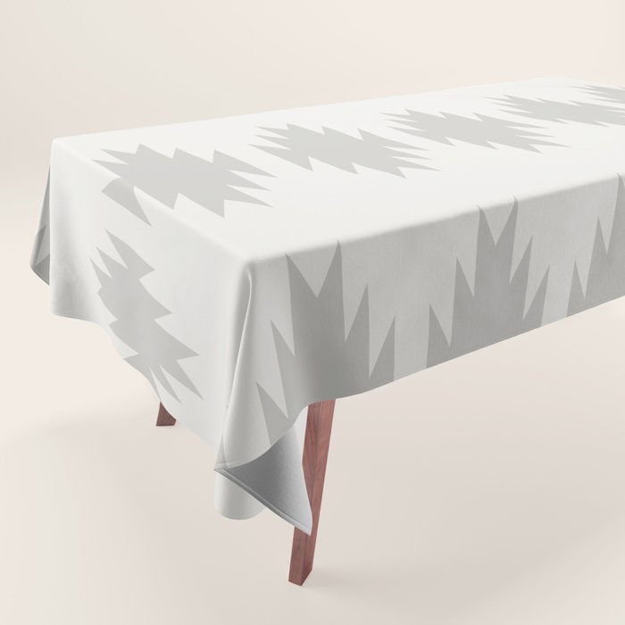 Geometric Southwestern Minimalism - White and Grey Tablecloth Gallery Image 1
