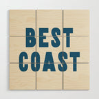 Best Coast - Navy Blue and Beige Typography Wood Wall Art Gallery Image 1