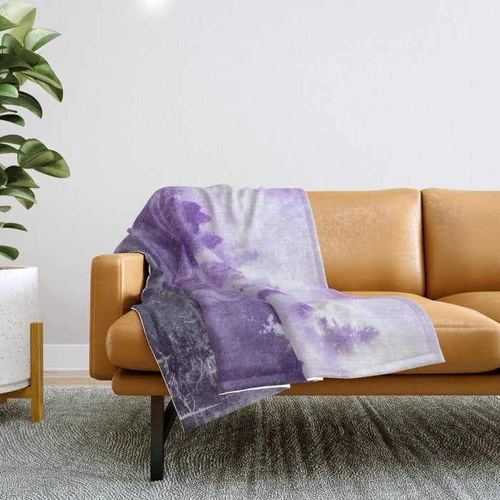 Ultra Violet Adventure Forest Throw Blanket Gallery Image 1