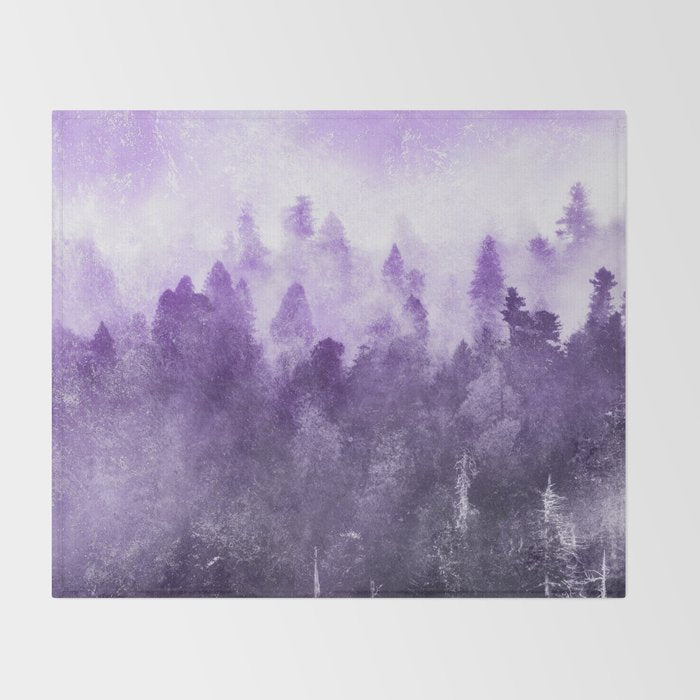 Ultra Violet Adventure Forest Throw Blanket Gallery Image 2