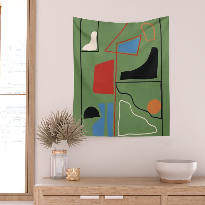 Modern Abstract Minimal Shapes 42 Wall Tapestry Gallery Image 2
