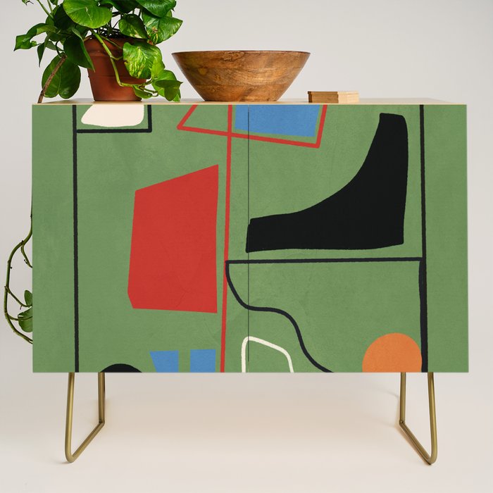 Modern Abstract Minimal Shapes 42 Credenza Gallery Image 1
