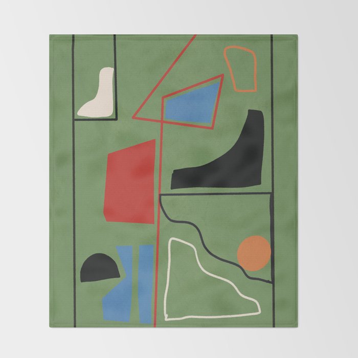 Modern Abstract Minimal Shapes 42 Throw Blanket Gallery Image 2