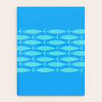 Fish Stripe 8 Blue and Aqua Minimal Mid Century Modern Pattern Notebook Gallery Image 4