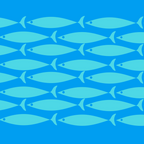 Fish Stripe 8 Blue and Aqua Minimal Mid Century Modern Pattern Coffee Mug Gallery Image 2