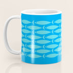 Fish Stripe 8 Blue and Aqua Minimal Mid Century Modern Pattern Coffee Mug Gallery Image 3