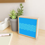 Fish Stripe 8 Blue and Aqua Minimal Mid Century Modern Pattern Mini Art Print Gallery Image 2