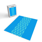 Fish Stripe 8 Blue and Aqua Minimal Mid Century Modern Pattern Jigsaw Puzzle Gallery Image 2