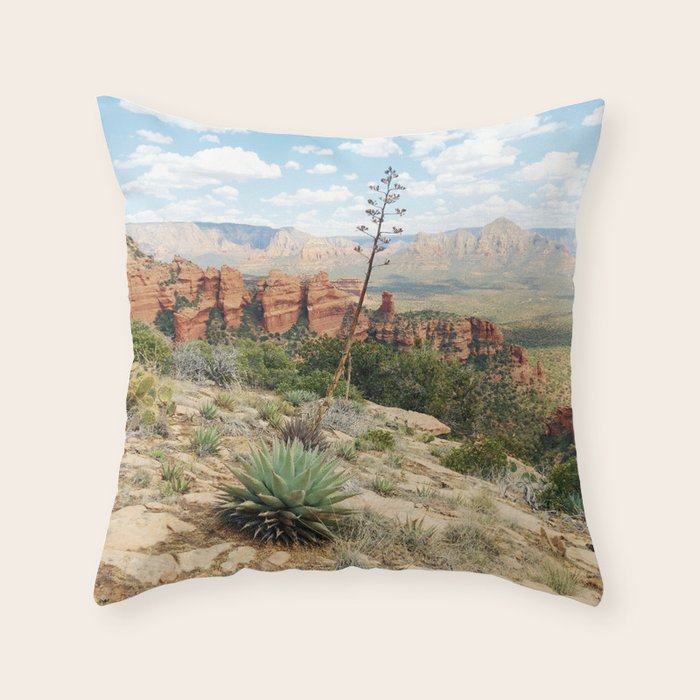 Sedona Red Sandstone Desert Agave Throw Pillow Gallery Image 6
