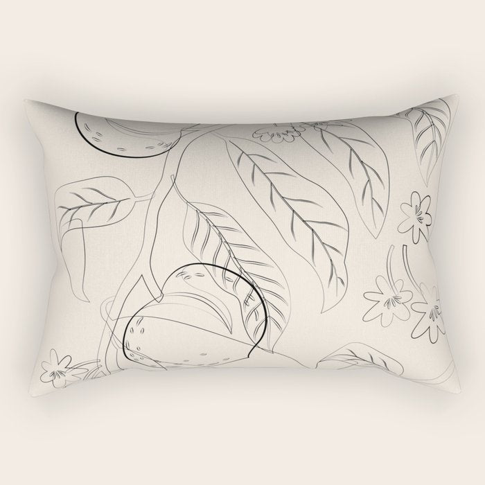 Peaches - Line Art 2 Rectangular Pillow Gallery Image 1