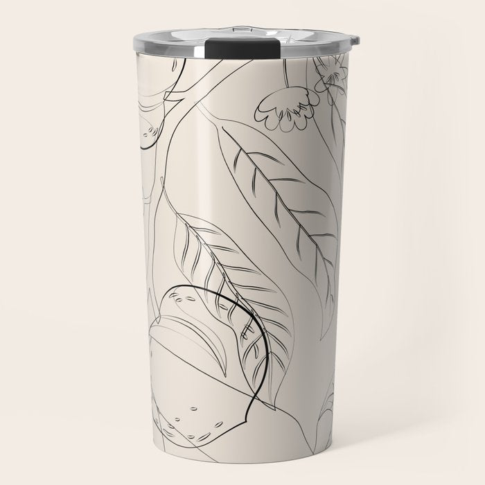 Peaches - Line Art 2 Travel Mug Gallery Image 1