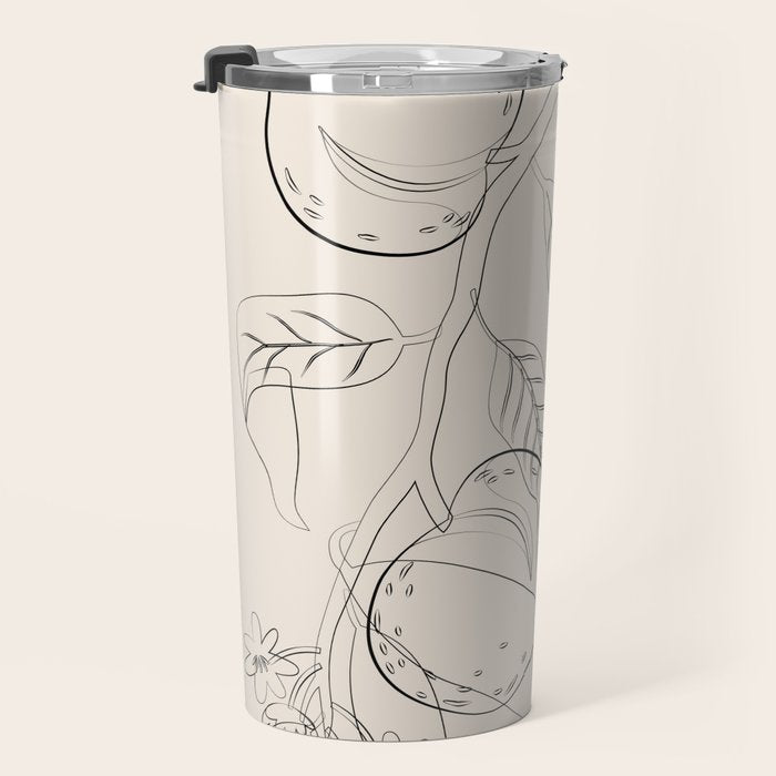 Peaches - Line Art 2 Travel Mug Gallery Image 3