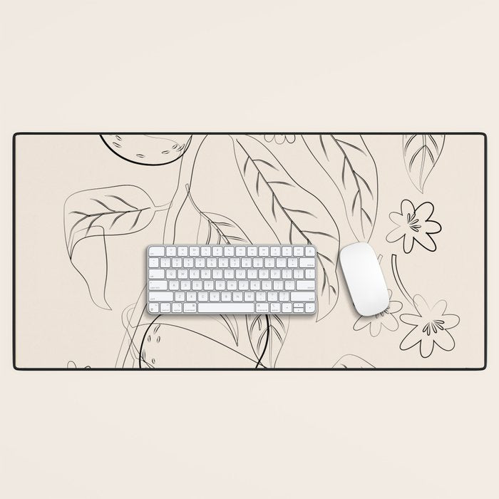 Peaches - Line Art 2 Desk Mat Gallery Image 1