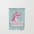 Pink T-Rex in Bathtub Wall Hanging Gallery Image 1