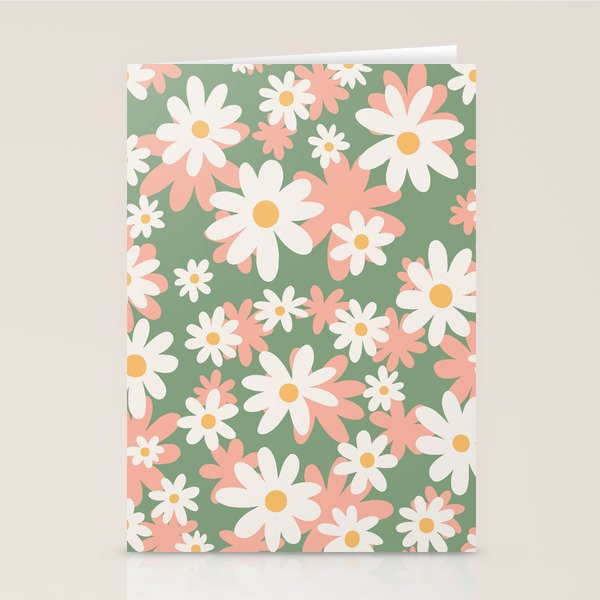 Flower Market London, Pastel Daisies Retro Print Stationery Card Gallery Image 2