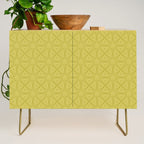 Yellow Monochromatic Asian Star Pattern Credenza Gallery Image 1