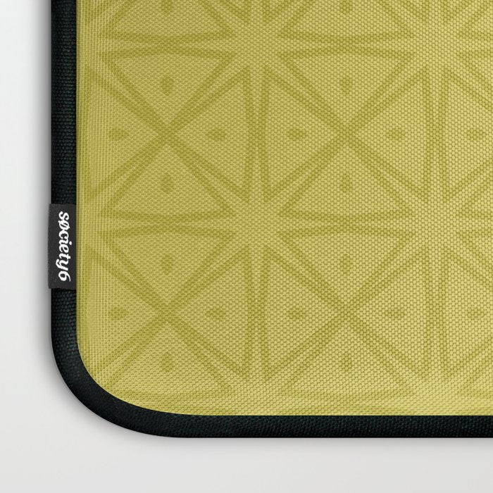 Yellow Monochromatic Asian Star Pattern Laptop Sleeve Gallery Image 3