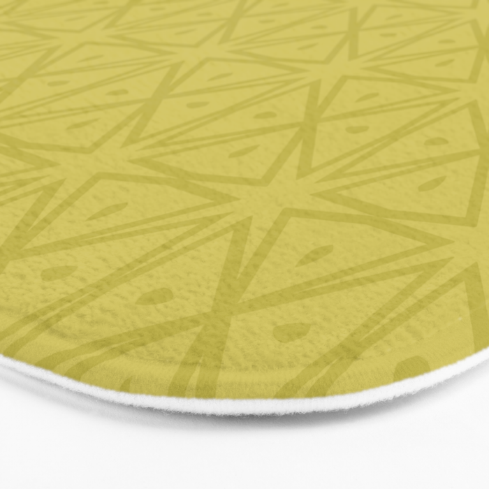 Yellow Monochromatic Asian Star Pattern Bath Mat Gallery Image 3