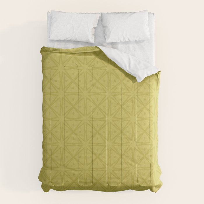 Yellow Monochromatic Asian Star Pattern Comforter Gallery Image 6
