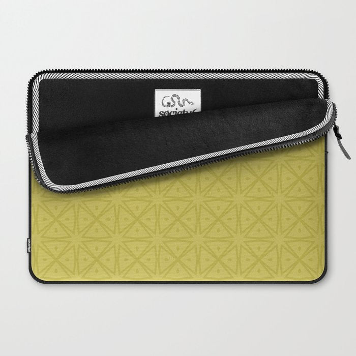 Yellow Monochromatic Asian Star Pattern Laptop Sleeve Gallery Image 2