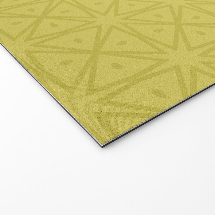 Yellow Monochromatic Asian Star Pattern Welcome Mat Gallery Image 2