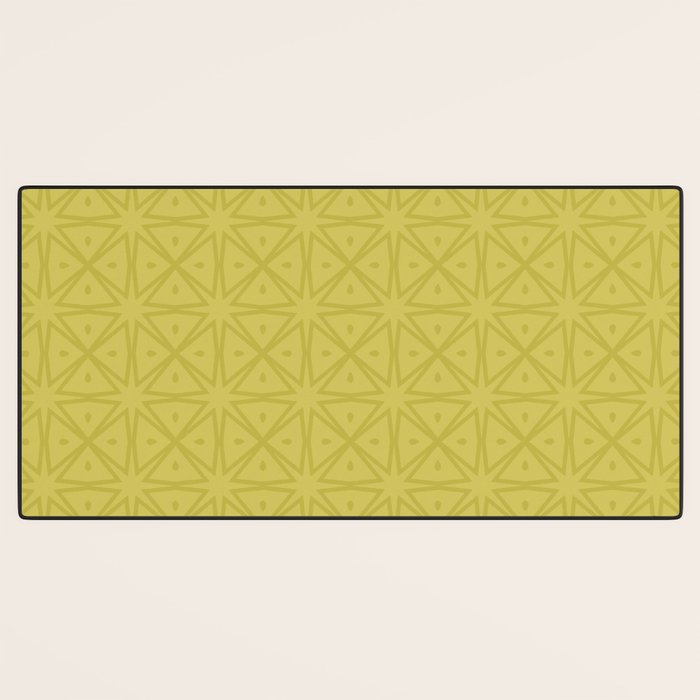 Yellow Monochromatic Asian Star Pattern Desk Mat Gallery Image 3