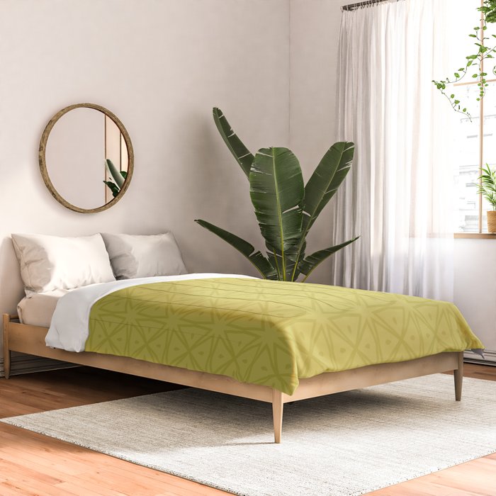 Yellow Monochromatic Asian Star Pattern Comforter Gallery Image 2