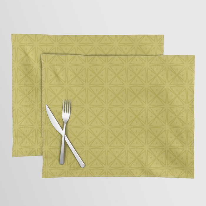 Yellow Monochromatic Asian Star Pattern Placemat Gallery Image 1
