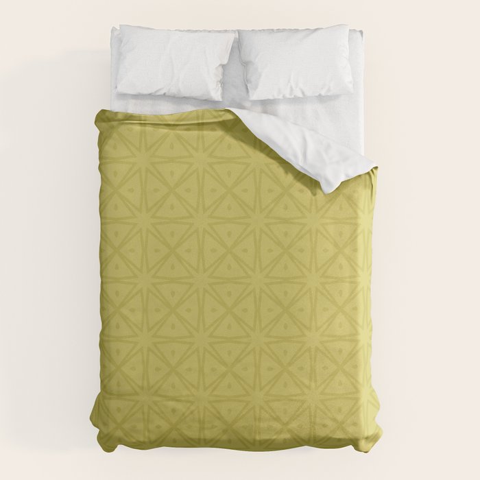 Yellow Monochromatic Asian Star Pattern Duvet Cover Gallery Image 1