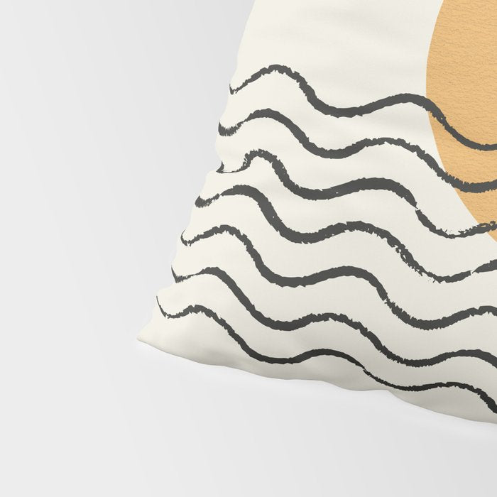 Ocean wave gold sunrise - mid century style Pillow Sham Gallery Image 4