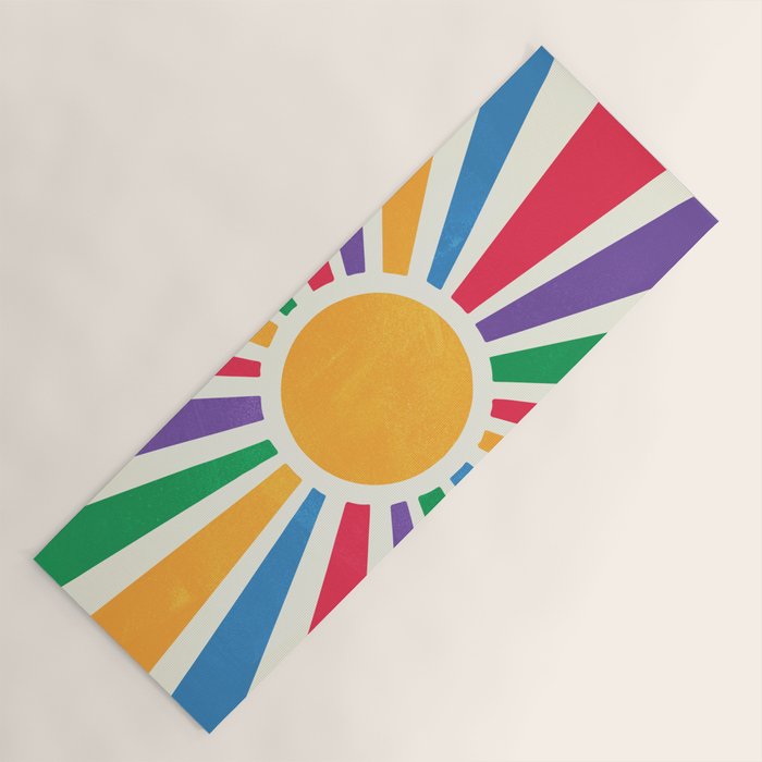 Retro Sunrise 2: 80s Rainbow Edition Yoga Mat Gallery Image 1